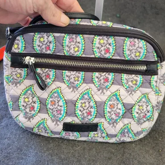 Vera Bradley Iconic Little Crossbody Purse Paisley Stripes - Picture 4 of 11